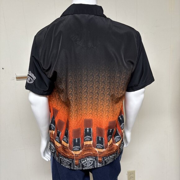Jack Daniels Dragonfly Shirt Mens Medium Black Whiskey Border Print Vintage Y2K - Picture 3 of 8